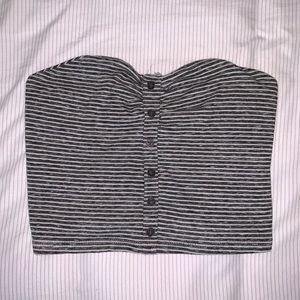 Dark grey & white crop top